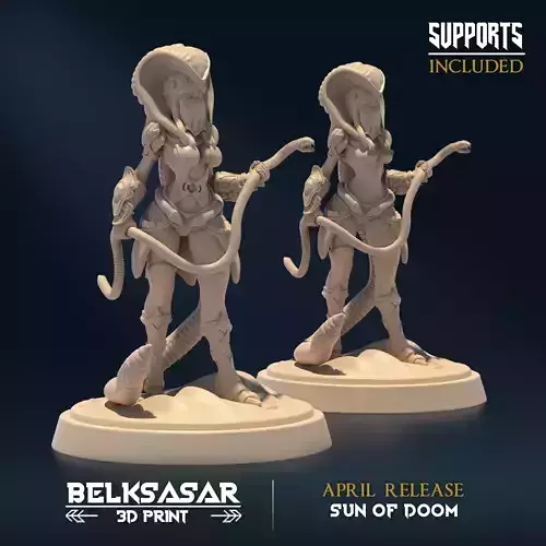 Sandviper Mage B Nude and Normal 3D print model