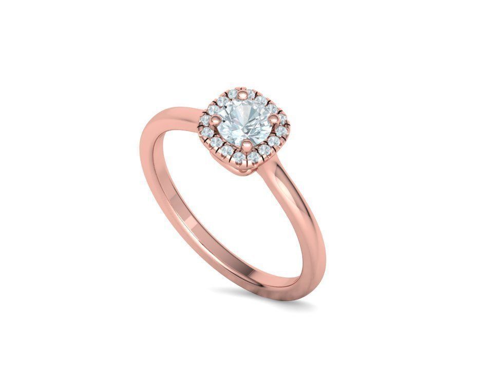 Halo Engagement Ring 40 pointer diamond stone 3dmodel 3D print model_36