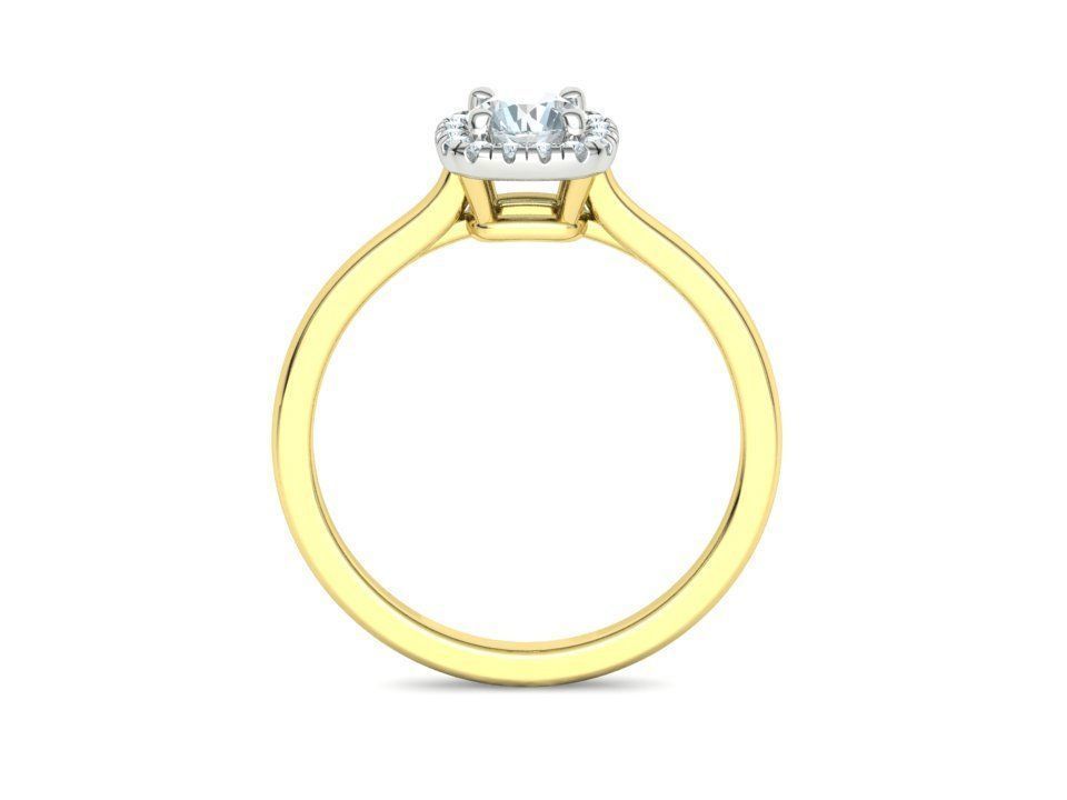 Halo Engagement Ring 40 pointer diamond stone 3dmodel 3D print model_29