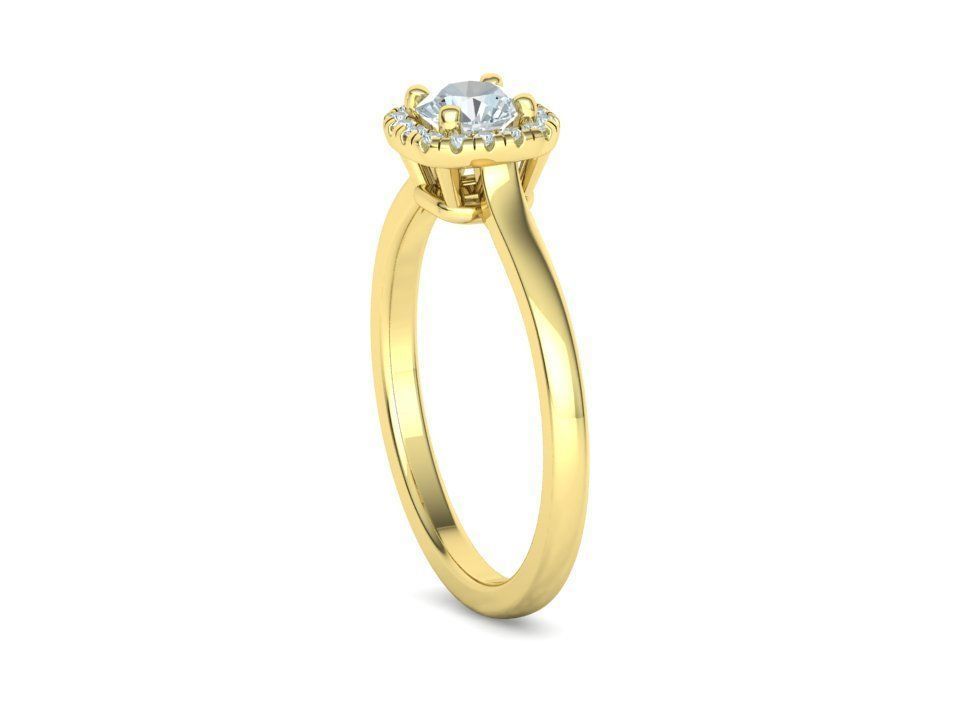 Halo Engagement Ring 40 pointer diamond stone 3dmodel 3D print model_32