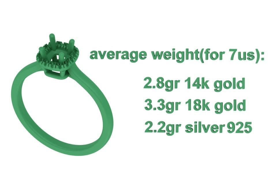 Halo Engagement Ring 40 pointer diamond stone 3dmodel 3D print model_19