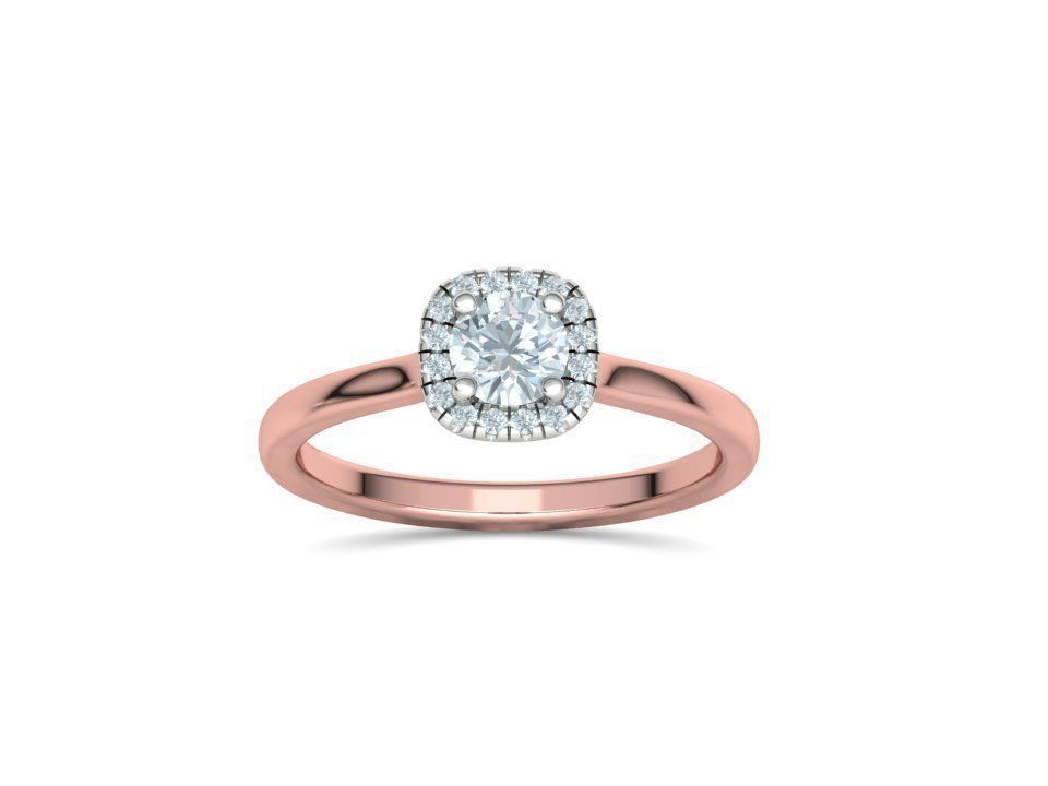 Halo Engagement Ring 40 pointer diamond stone 3dmodel 3D print model_25