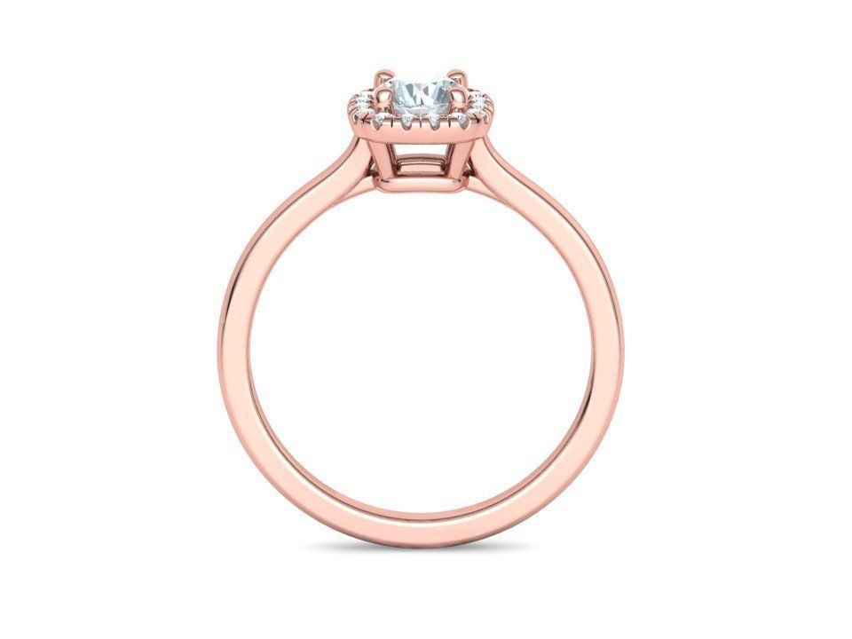 Halo Engagement Ring 40 pointer diamond stone 3dmodel 3D print model_26