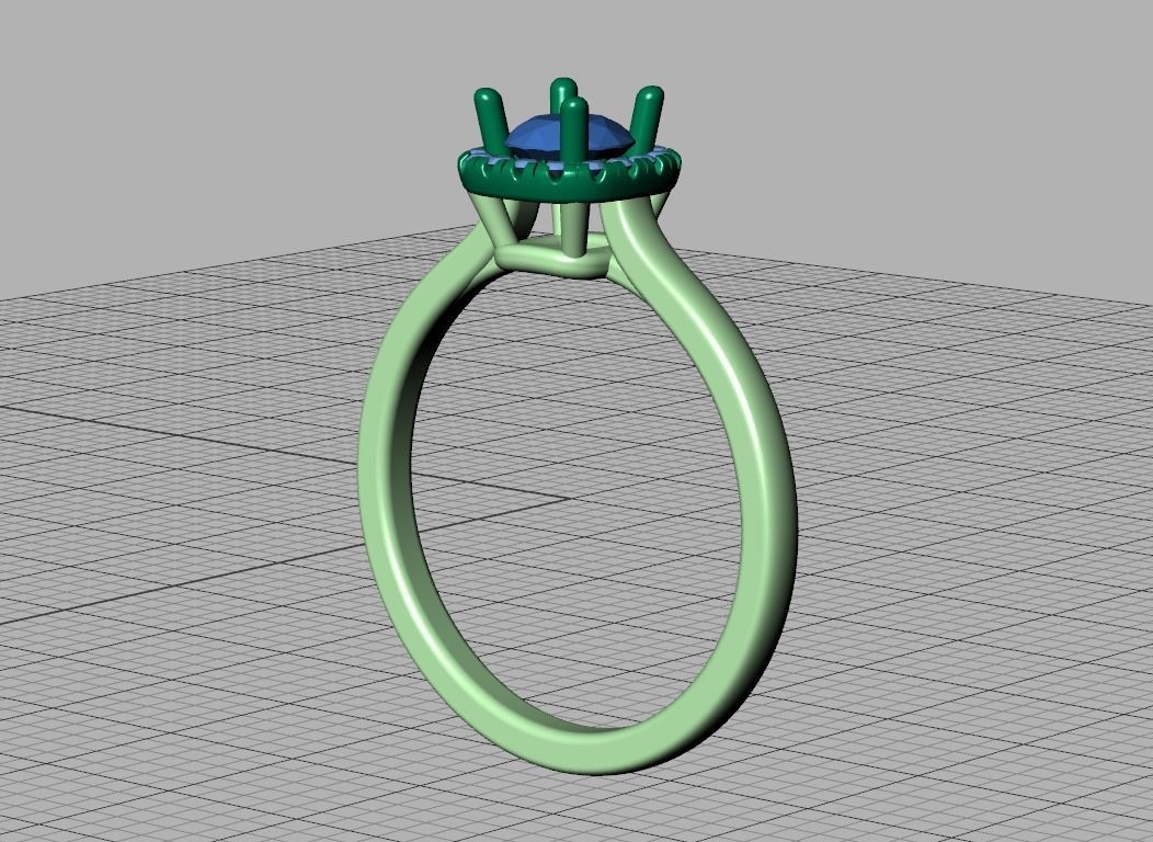 Halo Engagement Ring 40 pointer diamond stone 3dmodel 3D print model_44