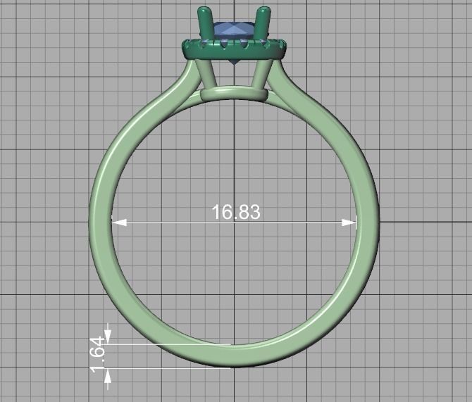 Halo Engagement Ring 40 pointer diamond stone 3dmodel 3D print model_17