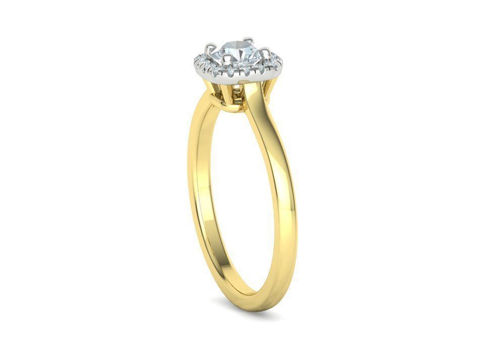 Halo Engagement Ring 40 pointer diamond stone 3dmodel 3D print model_35