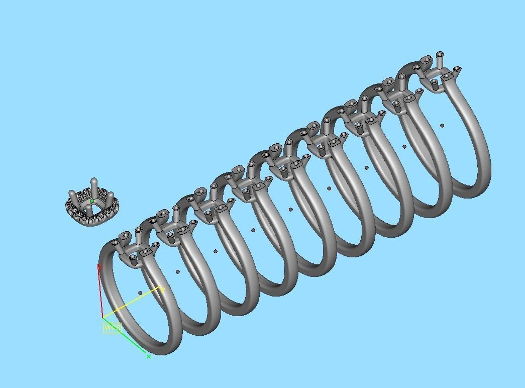 Halo Engagement Ring 40 pointer diamond stone 3dmodel 3D print model_43