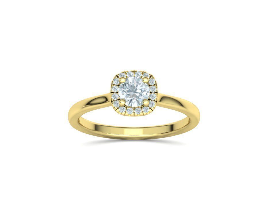 Halo Engagement Ring 40 pointer diamond stone 3dmodel 3D print model_22