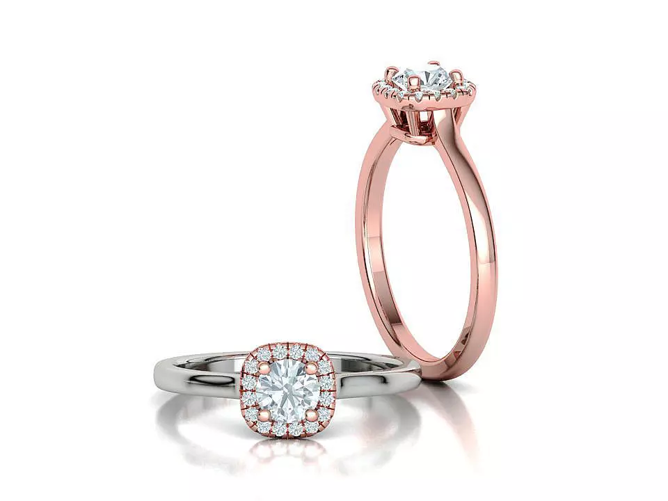 Halo Engagement Ring 40 pointer diamond stone 3dmodel 3D print model_0