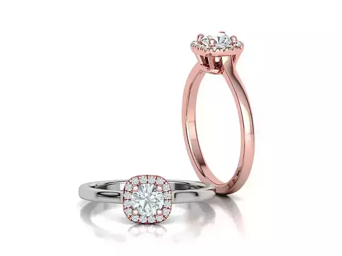 Halo Engagement Ring 40 pointer diamond stone 3dmodel
