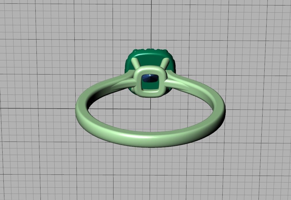 Halo Engagement Ring 40 pointer diamond stone 3dmodel 3D print model_45