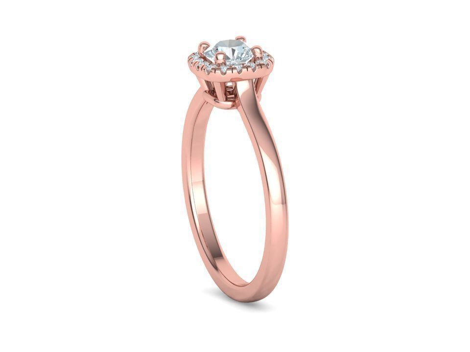 Halo Engagement Ring 40 pointer diamond stone 3dmodel 3D print model_31