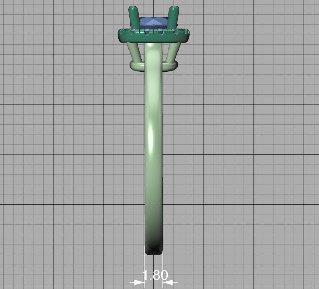 Halo Engagement Ring 40 pointer diamond stone 3dmodel 3D print model_18