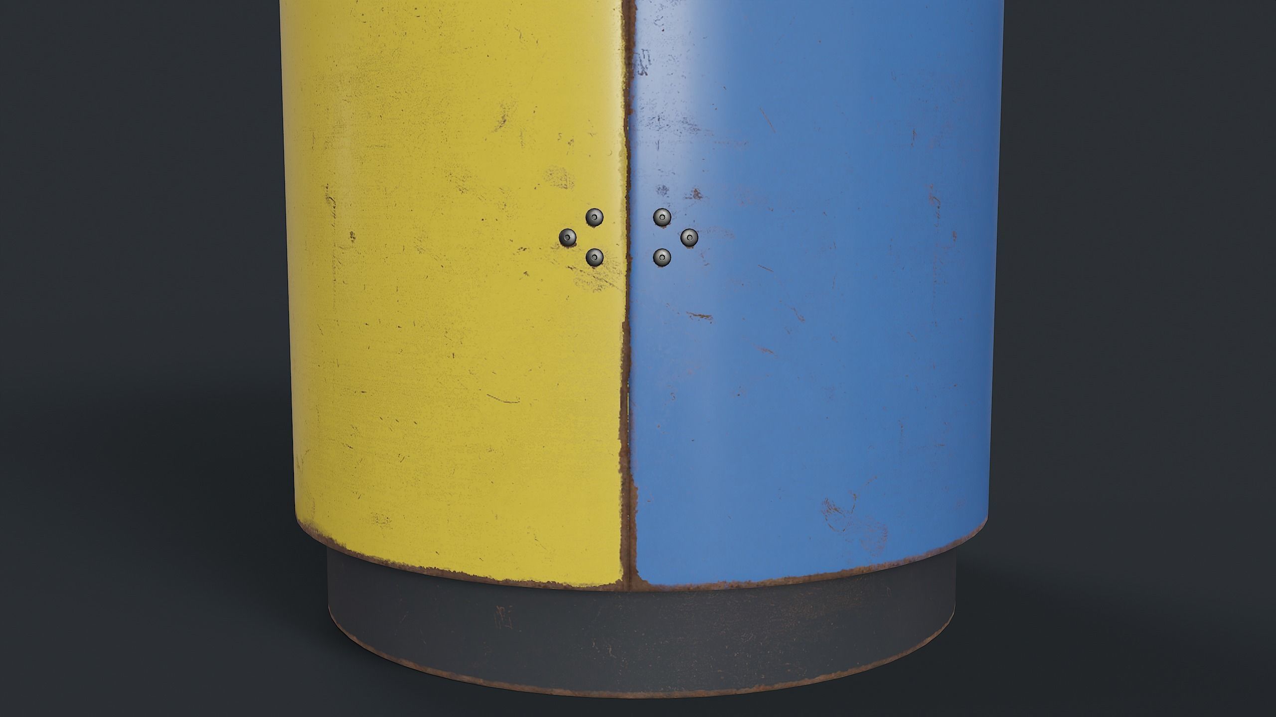 Street Trash Can 15 PBR Game Ready Low-poly 3D model_21