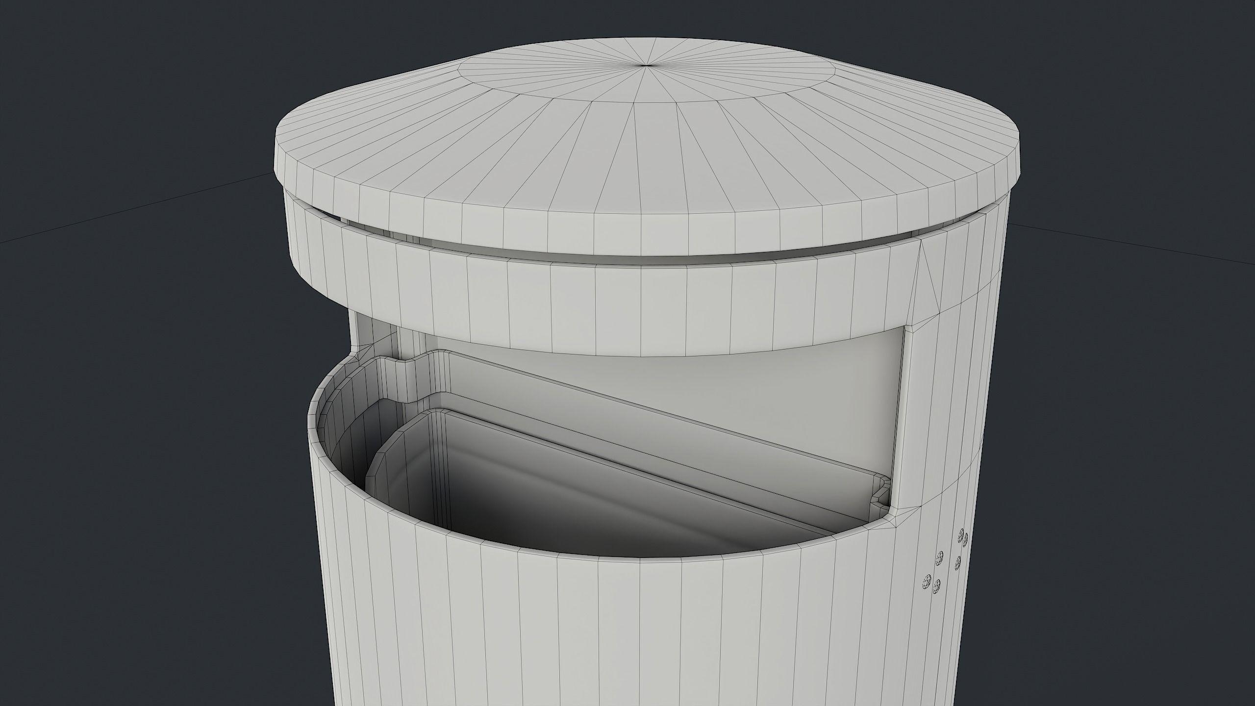 Street Trash Can 15 PBR Game Ready Low-poly 3D model_26