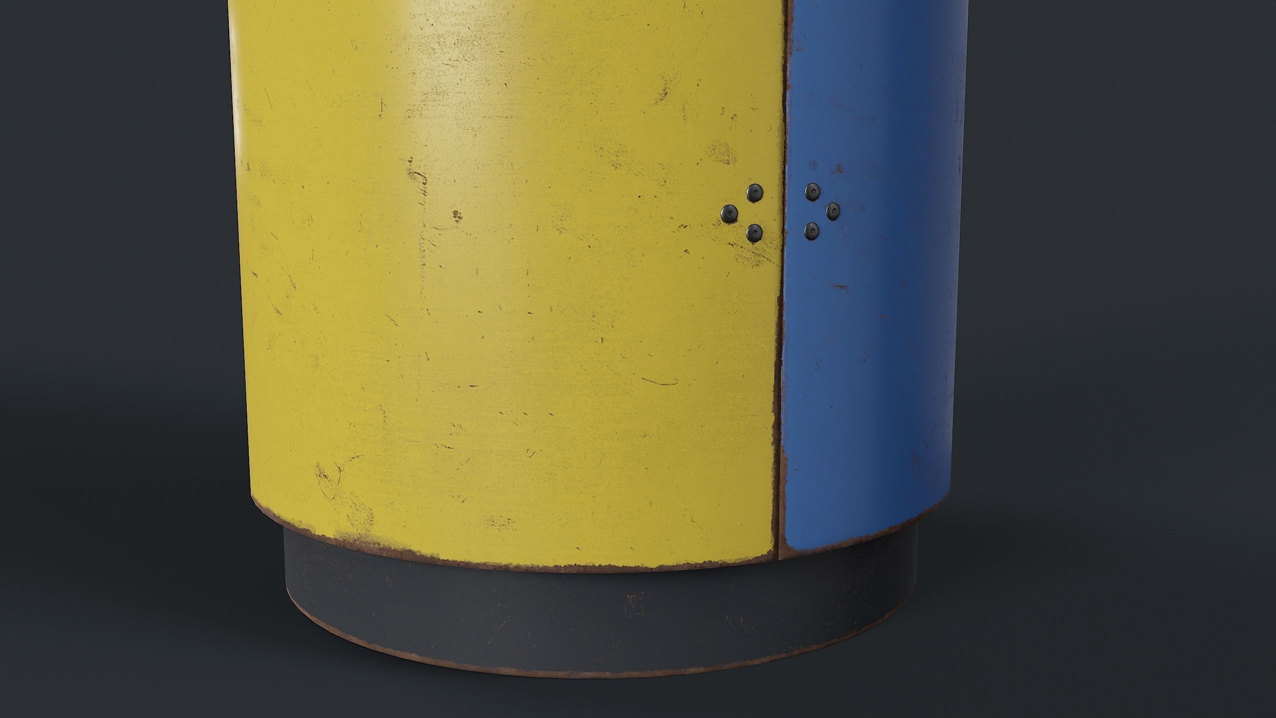 Street Trash Can 15 PBR Game Ready Low-poly 3D model_13