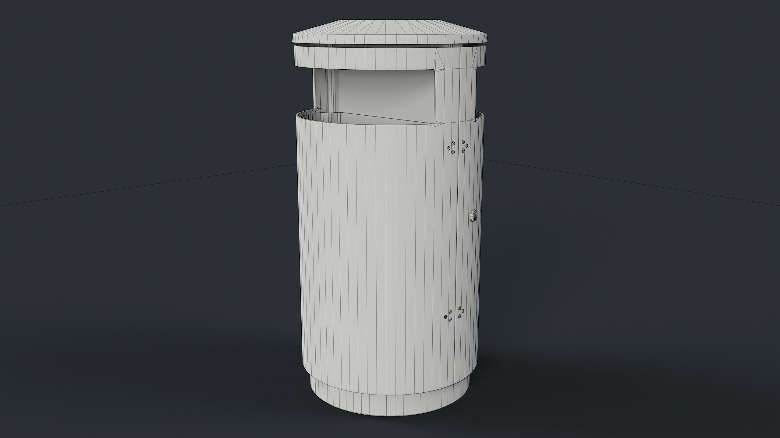 Street Trash Can 15 PBR Game Ready Low-poly 3D model_25