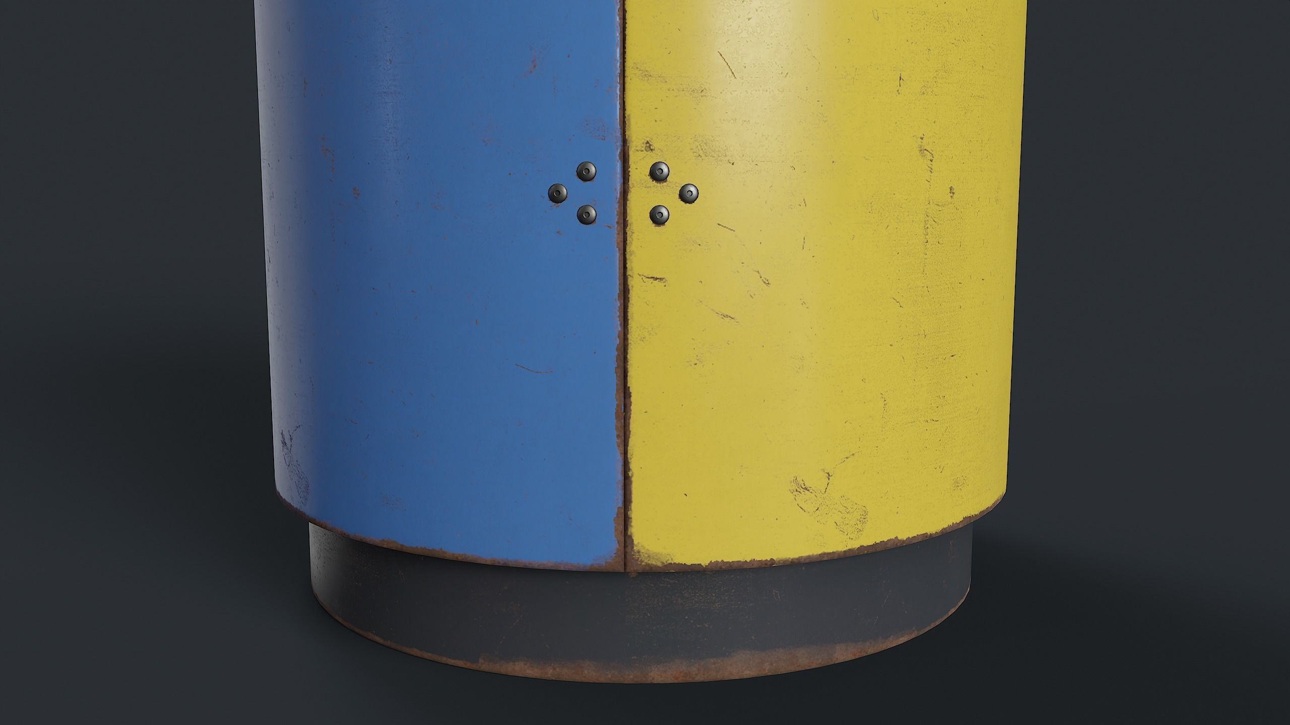 Street Trash Can 15 PBR Game Ready Low-poly 3D model_24