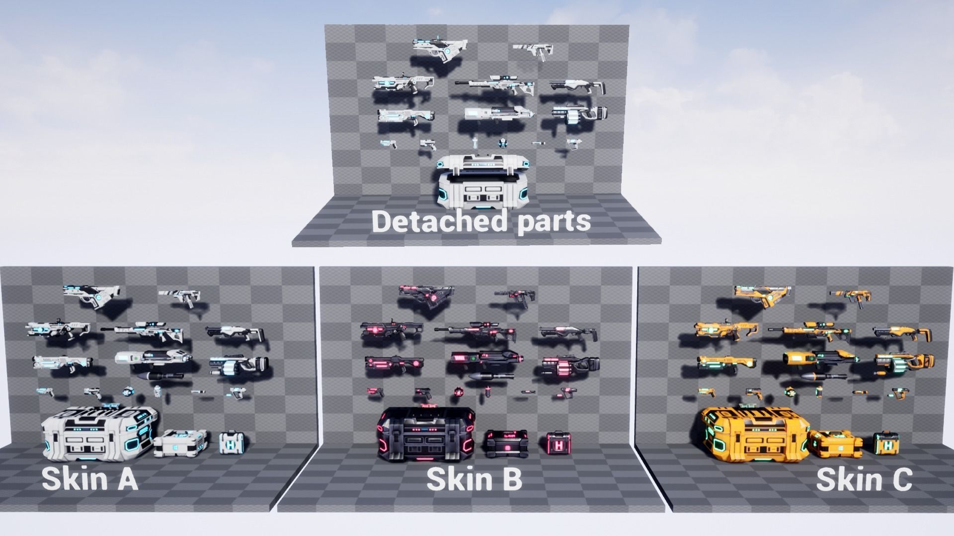 Scifi Weapon pack Low-poly 3D model_18