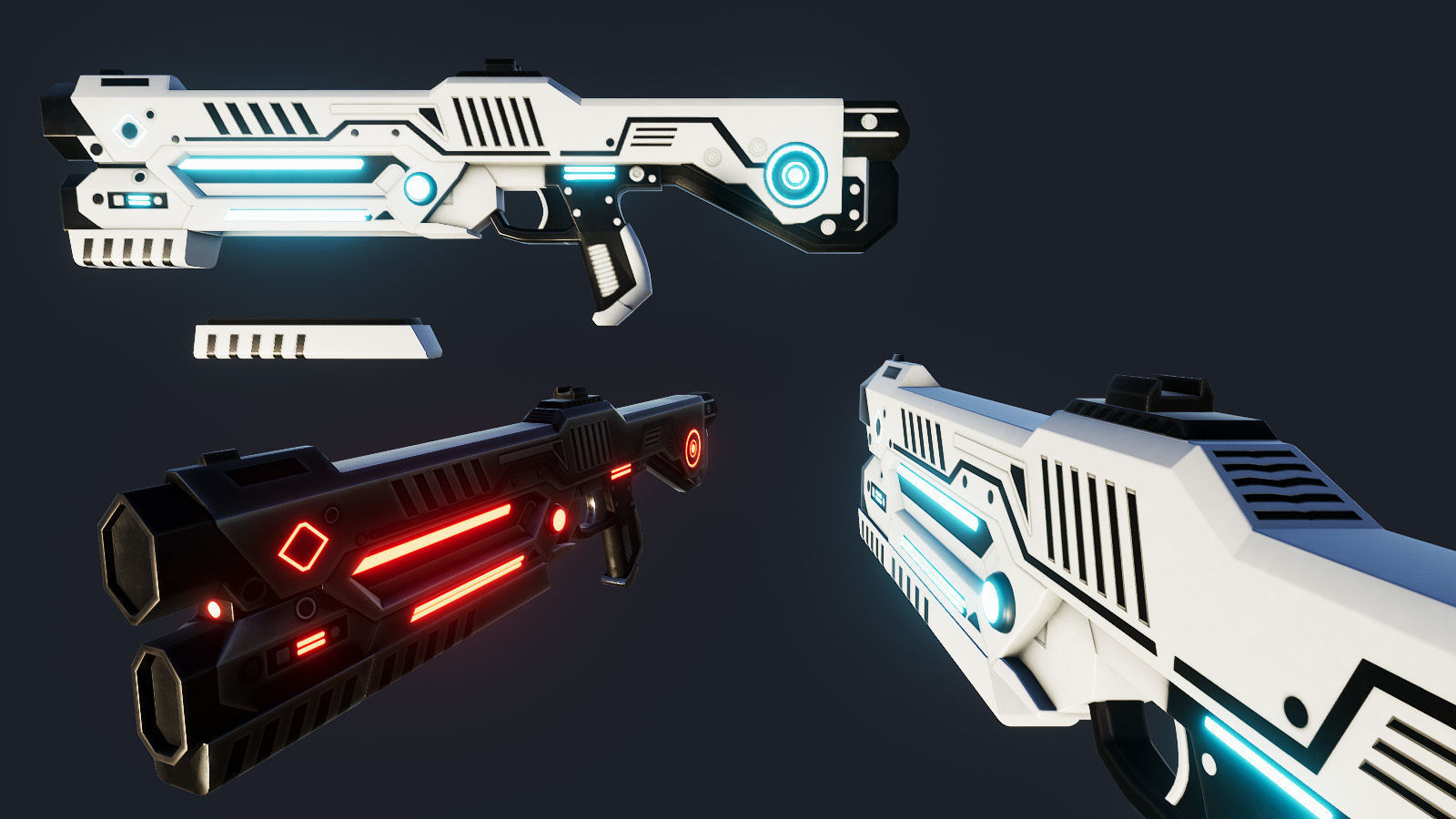 Scifi Weapon pack Low-poly 3D model_7