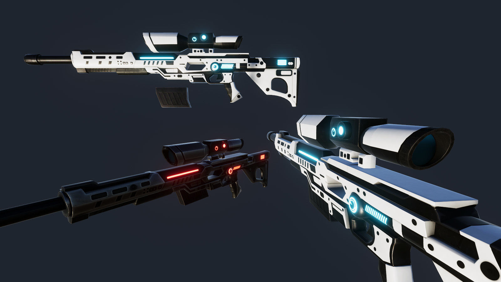 Scifi Weapon pack Low-poly 3D model_6
