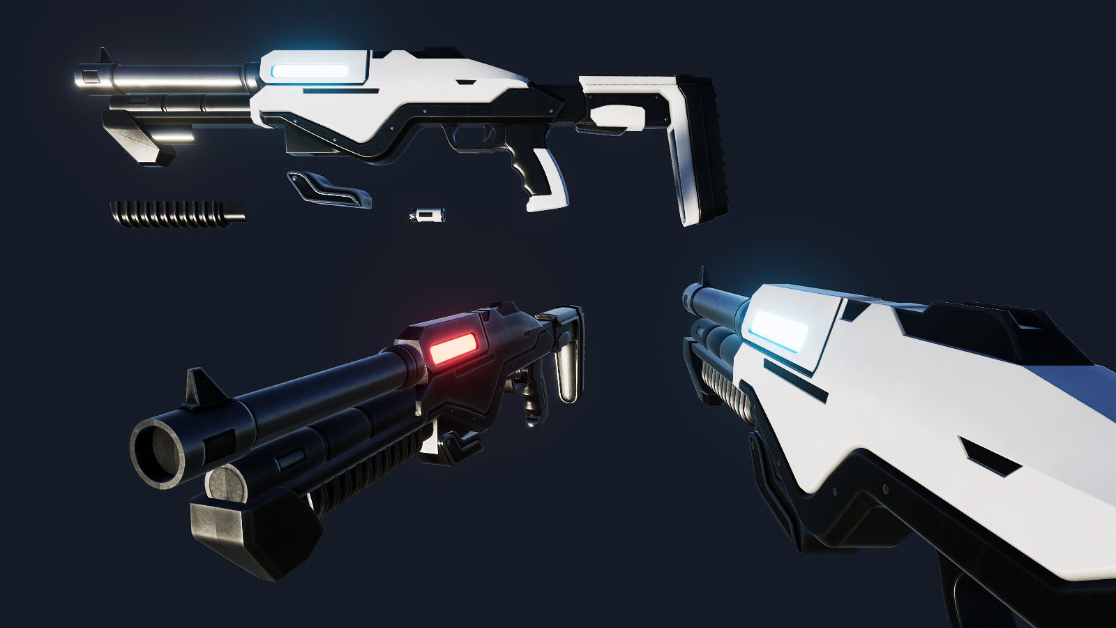 Scifi Weapon pack Low-poly 3D model_8