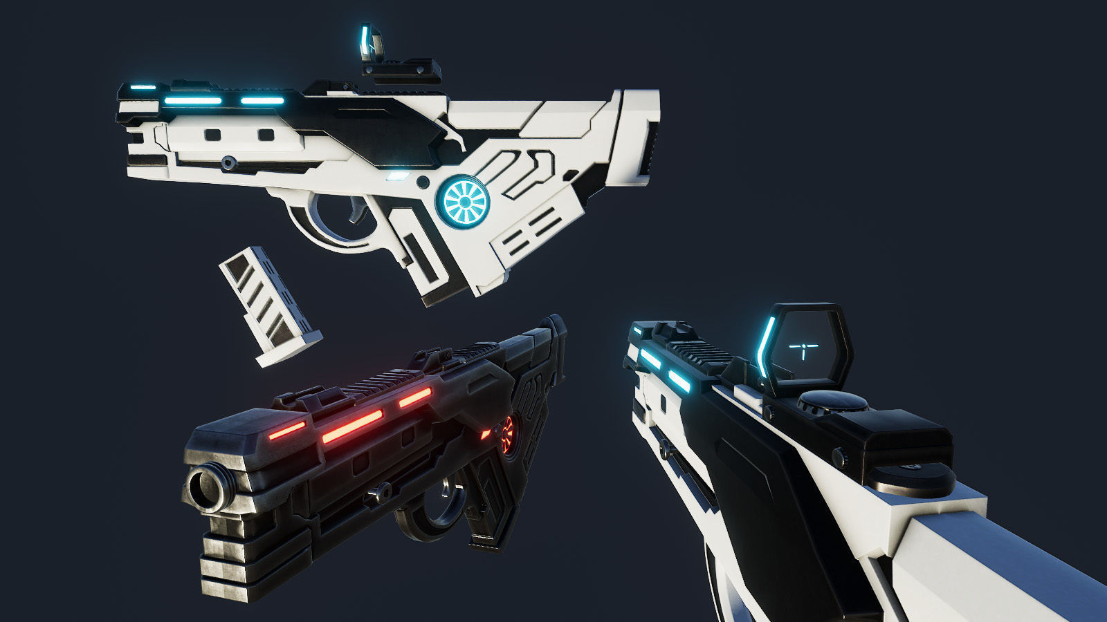 Scifi Weapon pack Low-poly 3D model_4