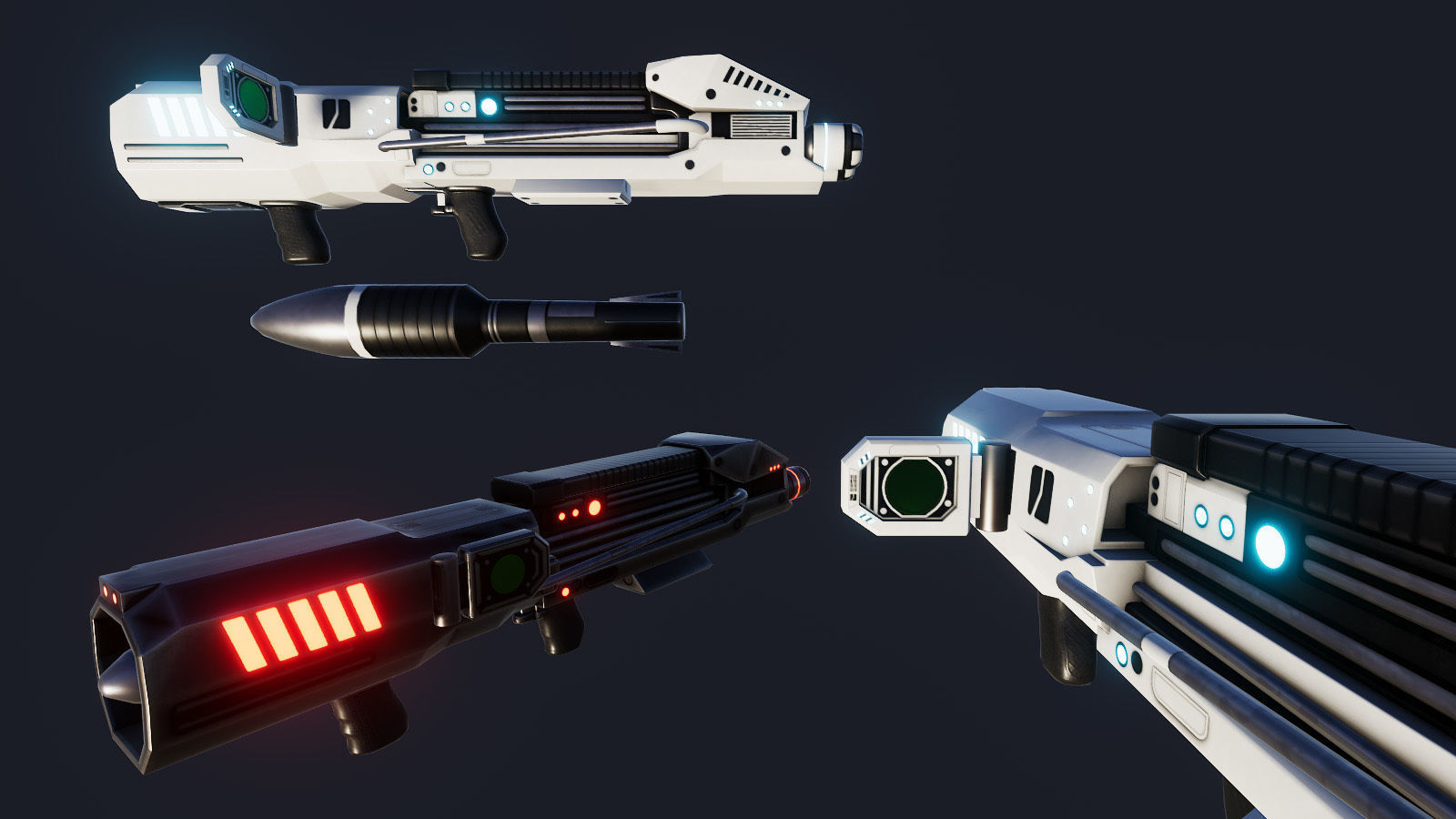 Scifi Weapon pack Low-poly 3D model_9