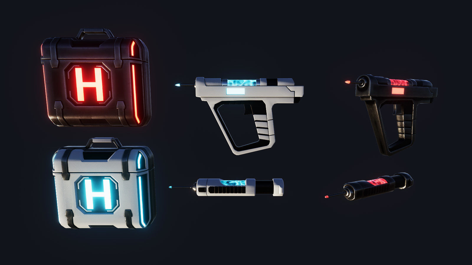 Scifi Weapon pack Low-poly 3D model_13