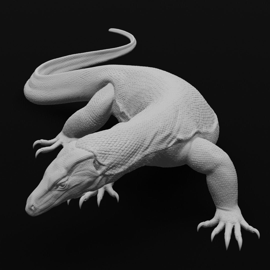 Asian Water Monitor - Lizard Reptile -  3D Print Model 3D print model_1