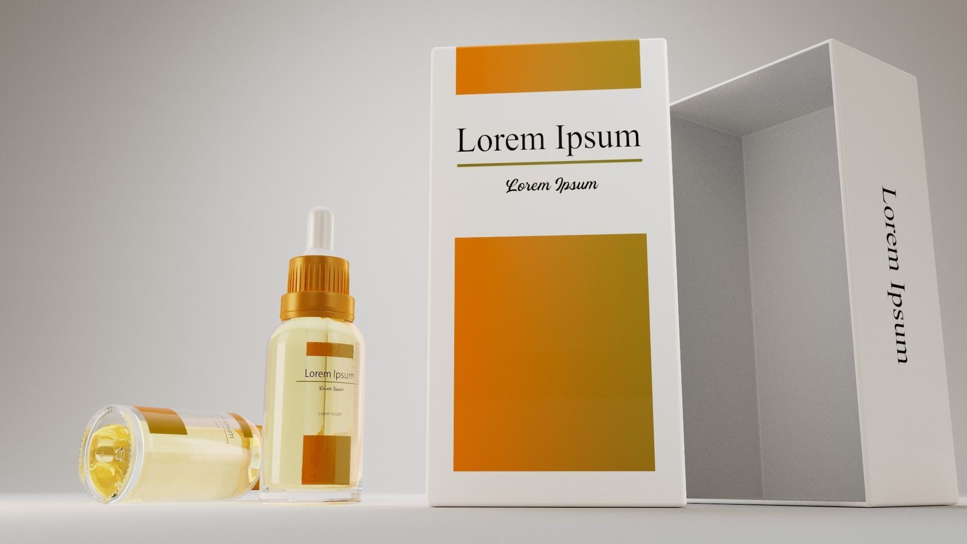 Ready Texture Cosmetic Oil Serum Dropper Bottle Box 3D Low Poly Low-poly 3D model_2