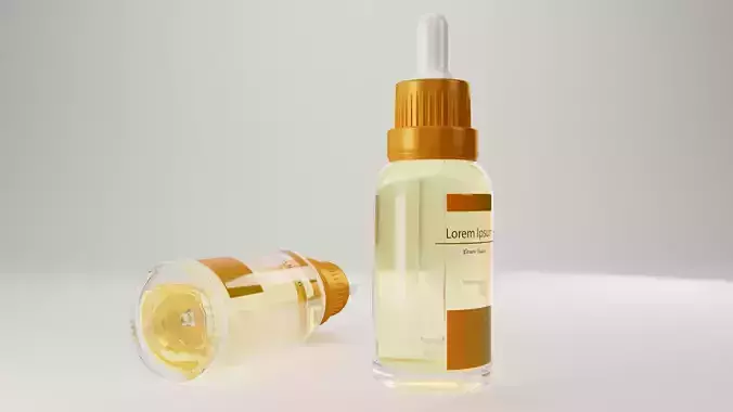 Ready Texture Cosmetic Oil Serum Dropper Bottle Box 3D Low Poly