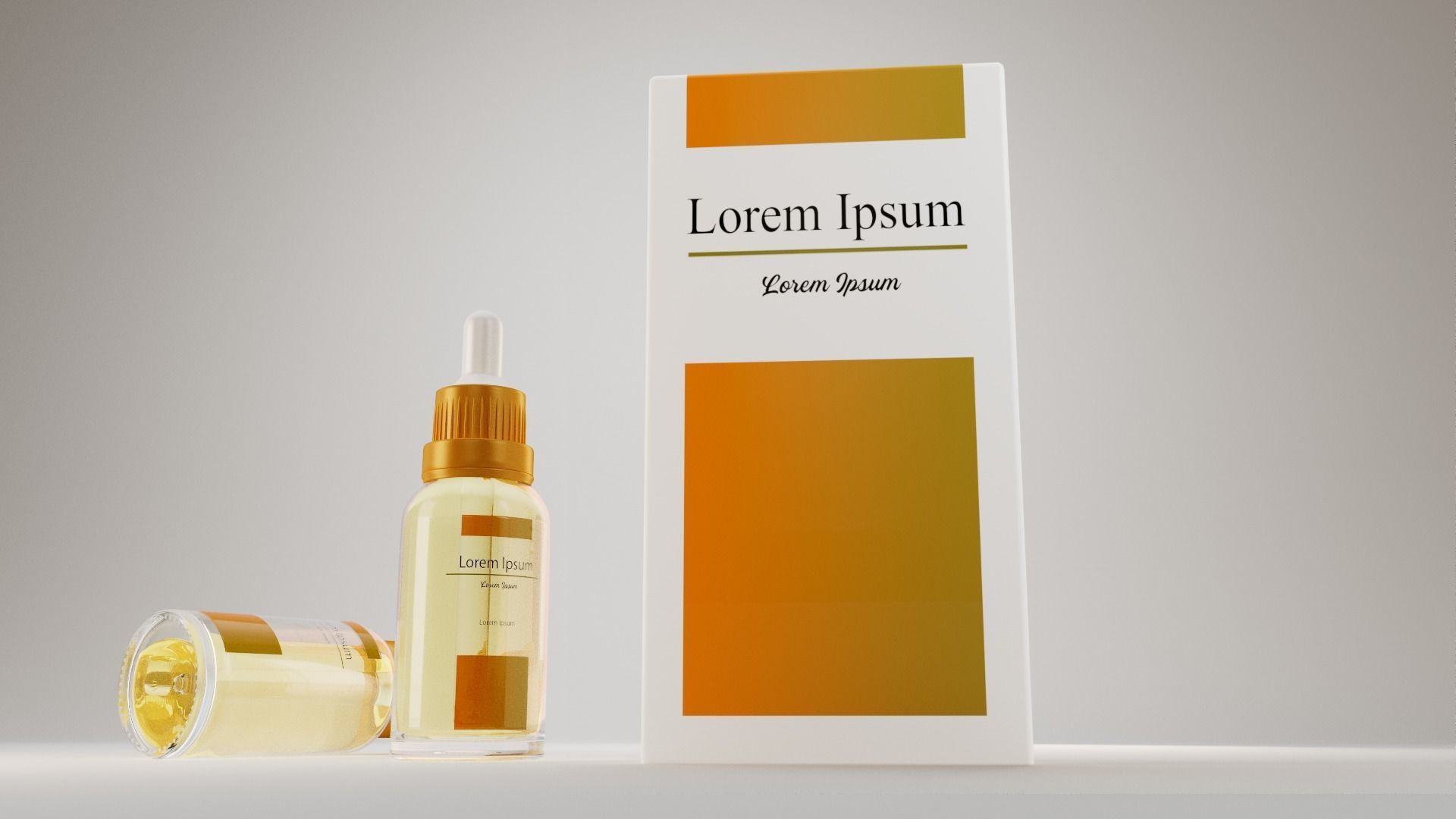 Ready Texture Cosmetic Oil Serum Dropper Bottle Box 3D Low Poly Low-poly 3D model_3