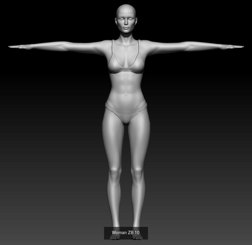 Male and Female base mesh 4 model 3D Model Collection_4
