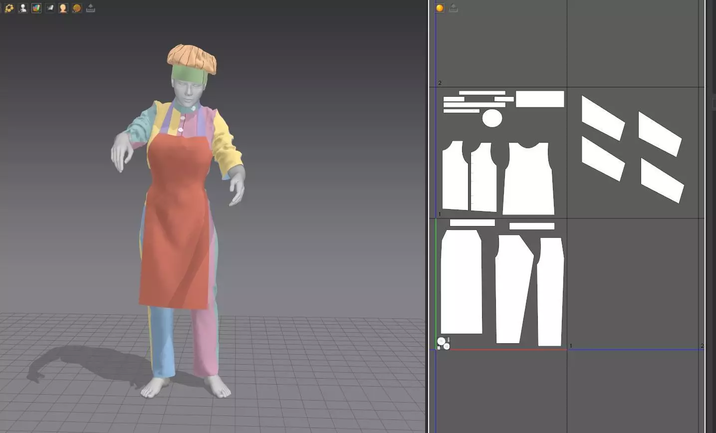 female chef Low-poly 3D model_0