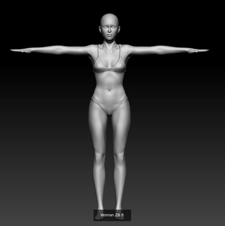Male and Female base mesh 4 model 3D Model Collection_3