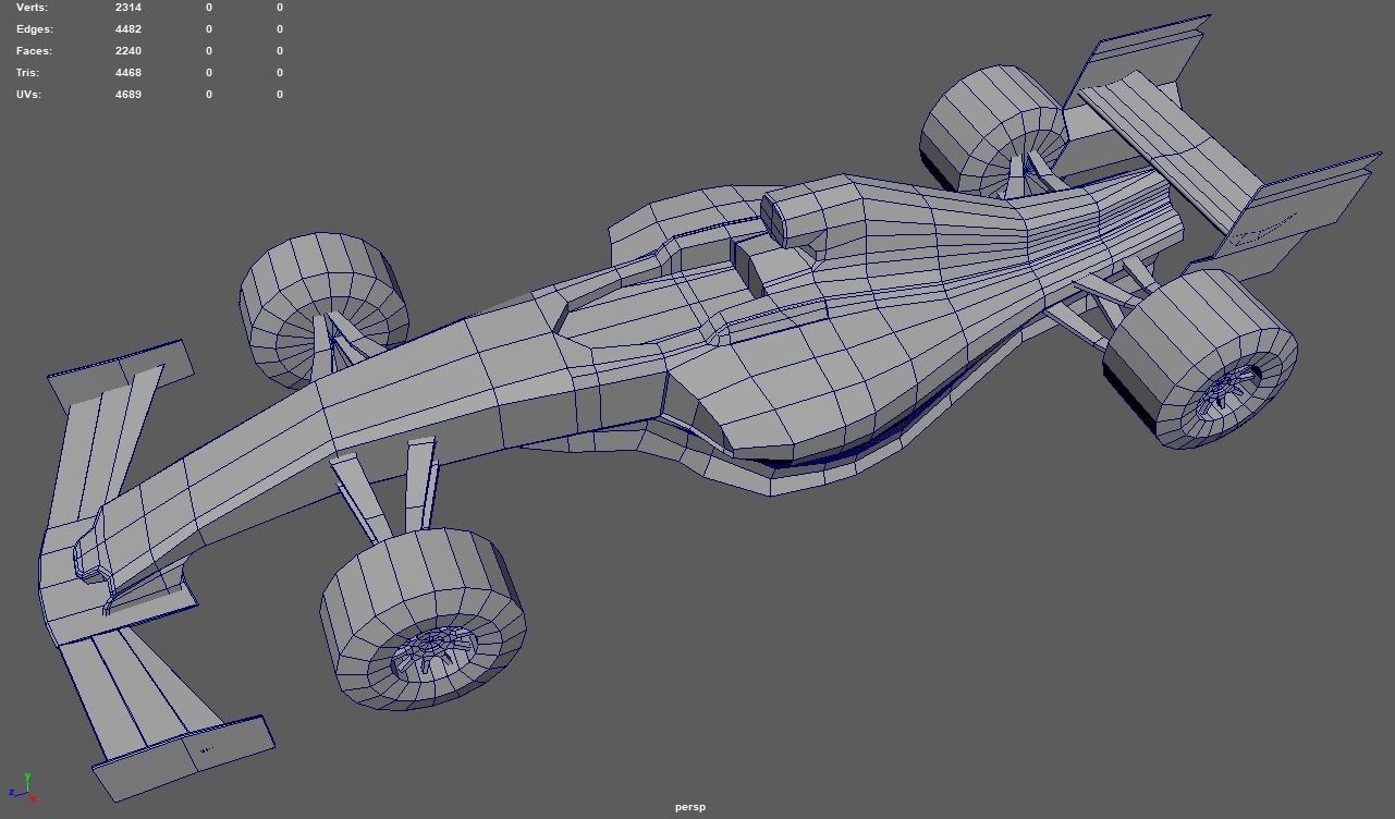Low Poly Formula 1 Car 01 Low-poly 3D model_10