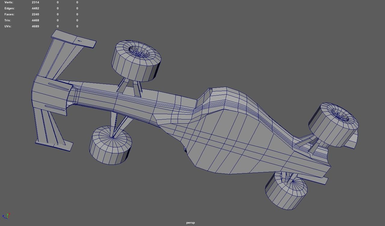 Low Poly Formula 1 Car 01 Low-poly 3D model_9