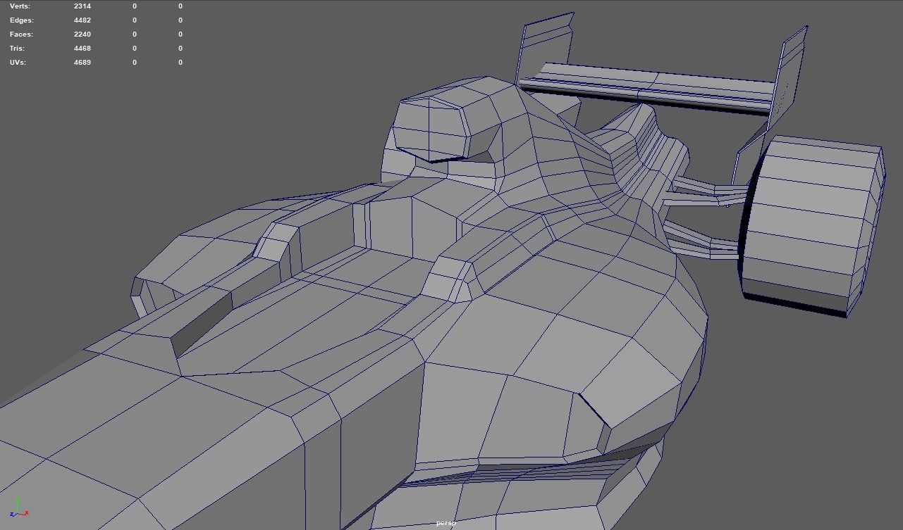 Low Poly Formula 1 Car 01 Low-poly 3D model_11