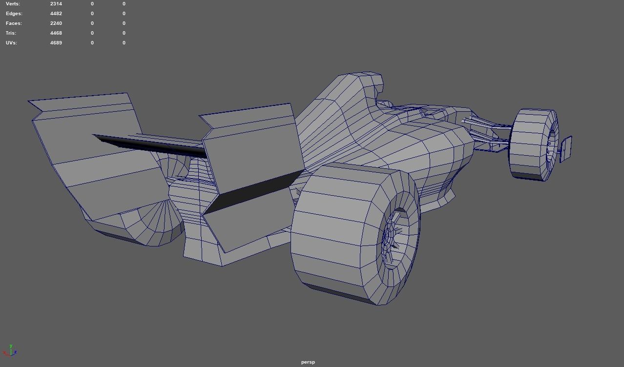 Low Poly Formula 1 Car 01 Low-poly 3D model_8