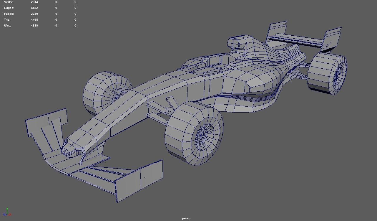 Low Poly Formula 1 Car 01 Low-poly 3D model_7