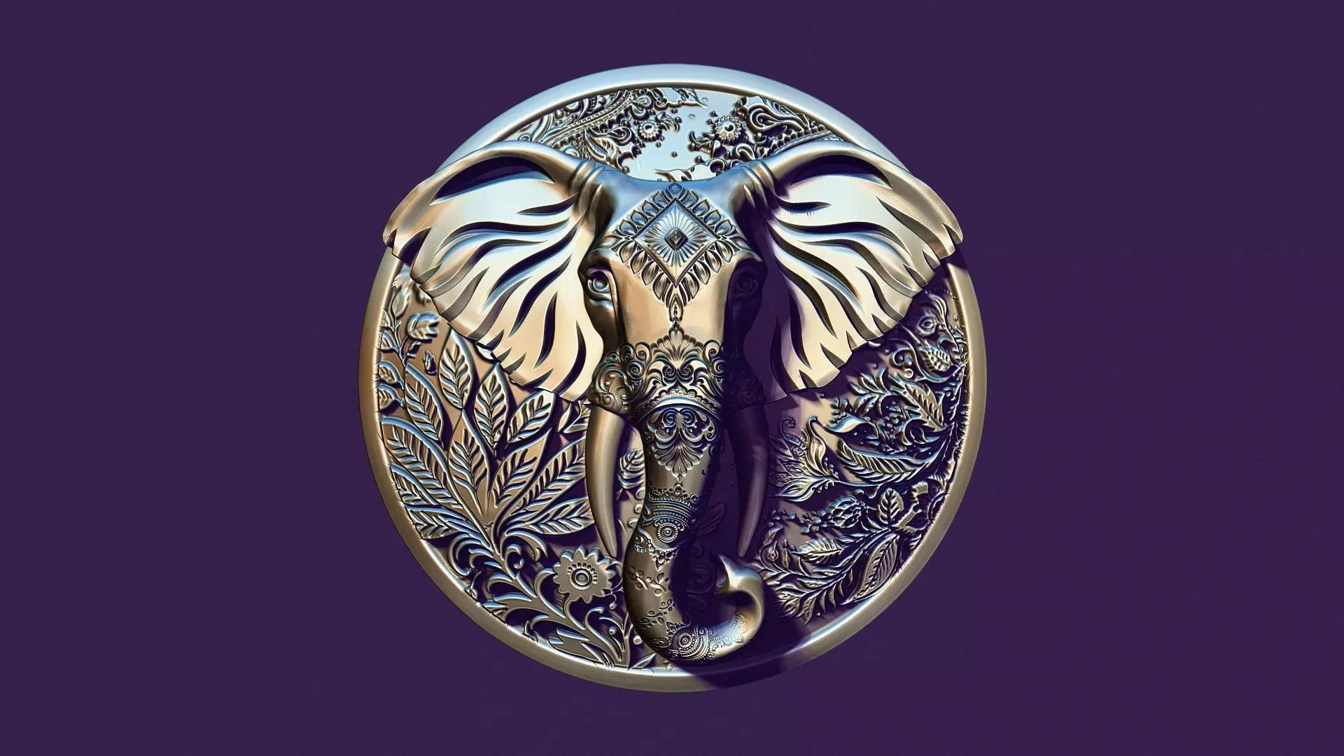 elephant medallion for casting 3D print model