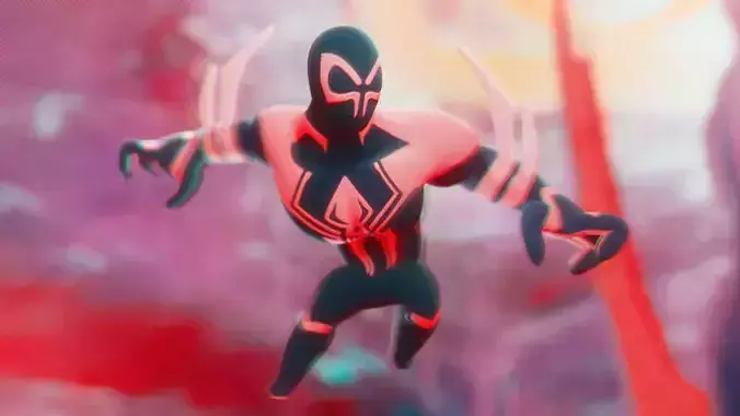 Spiderman 2099 Low-poly 3D model