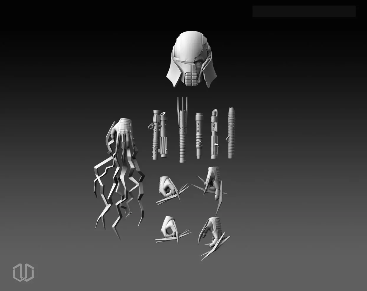 Lord Starkiller Action Figure Kit V2 3D print model_2
