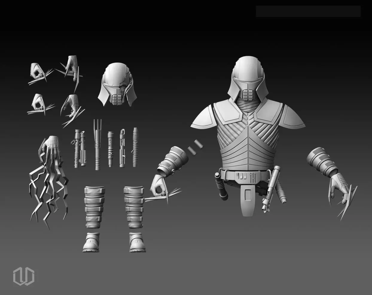 Lord Starkiller Action Figure Kit V2 3D print model_1