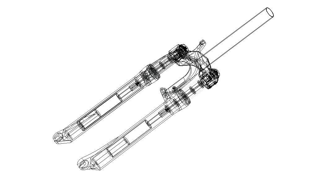 Front Suspension Fork for Bike 20 inch 3D model_3