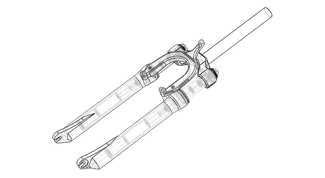 Front Suspension Fork for Bike 20 inch 3D model_2