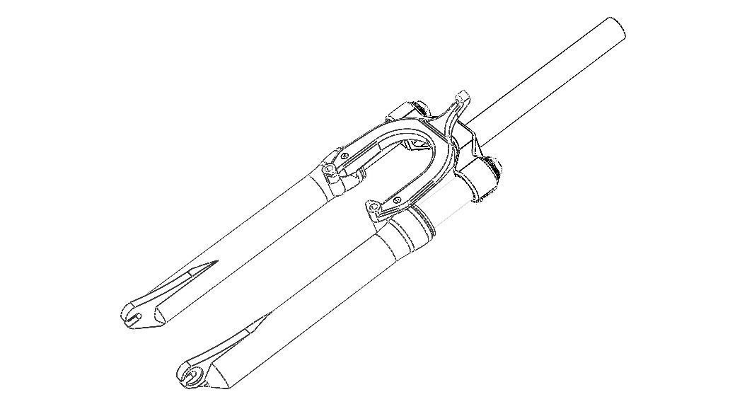 Front Suspension Fork for Bike 20 inch 3D model_1