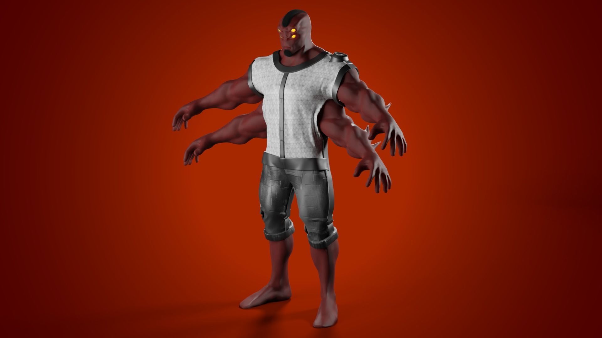 FOUR ARMS Realistic four arms from ben 10 3D model_3