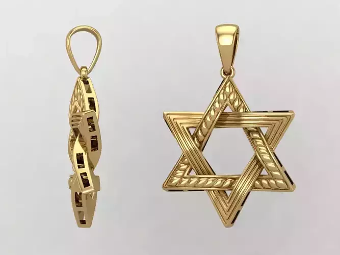 Star of David Pendant Set P0008 3D print model
